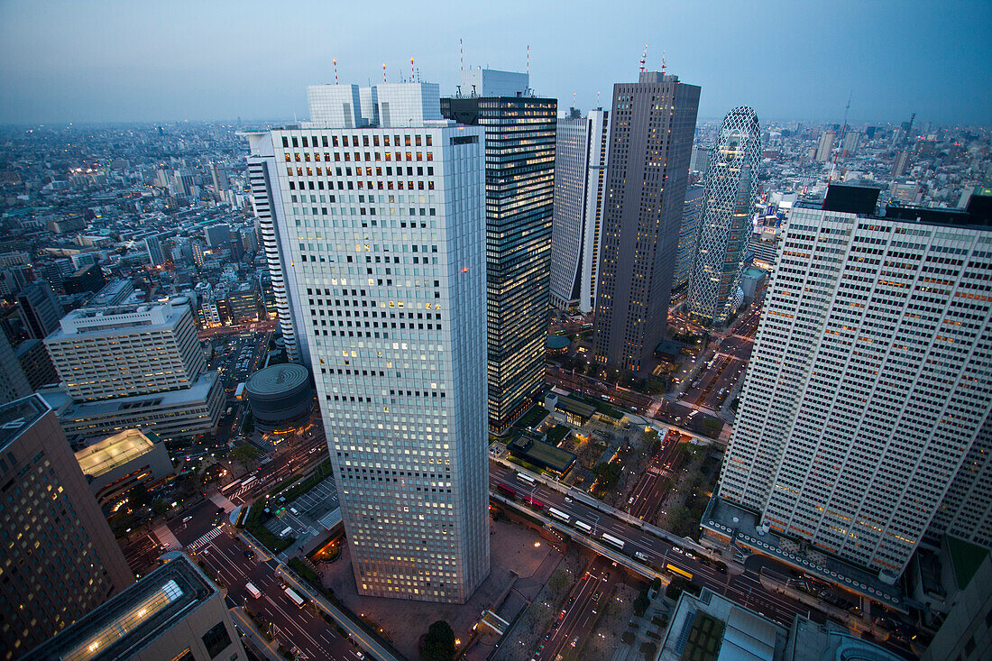 Japan, Tokyo City, Shinku District Skyline