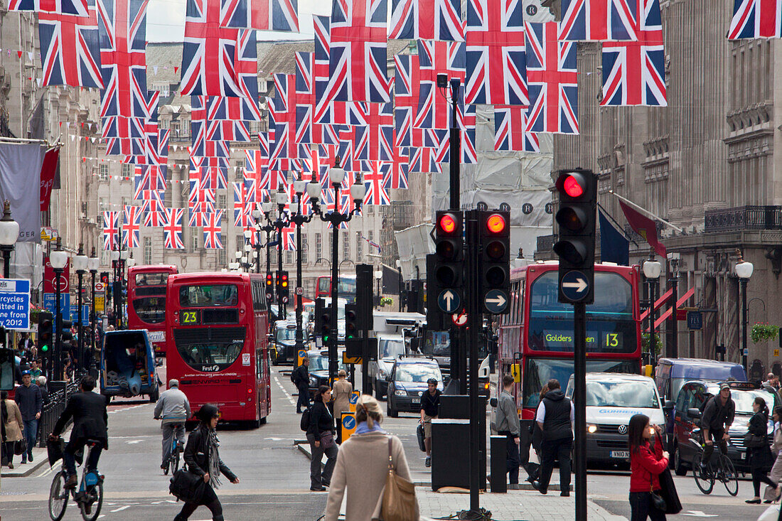 UK, London City, Regent Street, the Queen´s jubilee celebrations