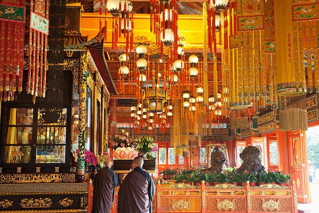 China,Hong Kong,Lantau,Interior of Po Lin Monastery