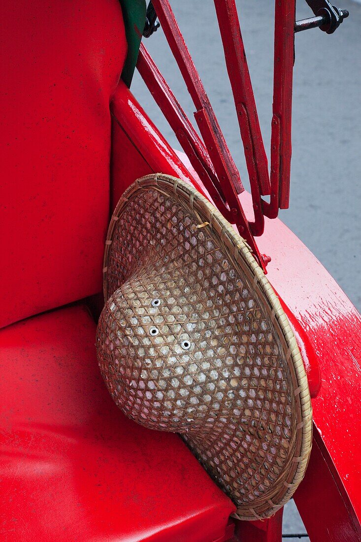 China,Hong Kong,Detail of Rickshaw and Porter's Hat
