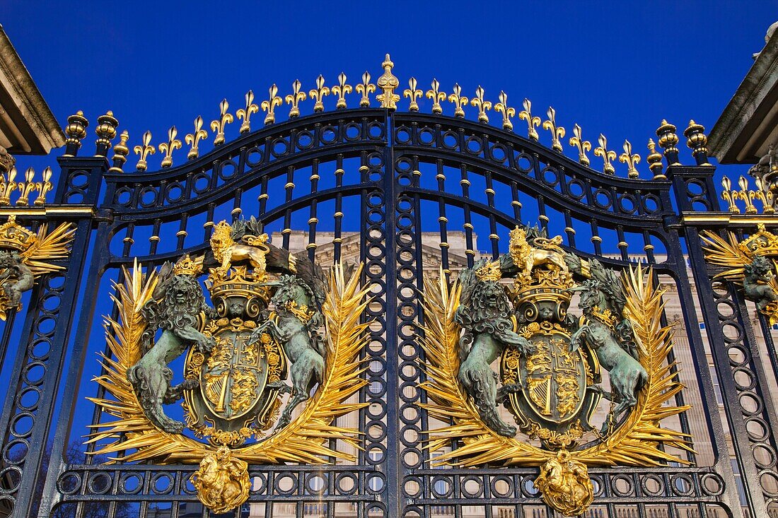 England,London,Buckingham Palace,Royal Coat of Arms on the Main Gate