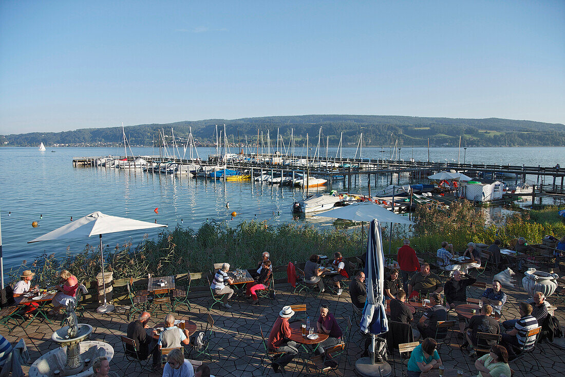 Restaurant Schloessli, Horn, Gaienhofen, Hoeri, Lake of Constance, Baden-Wurttemberg, Germany