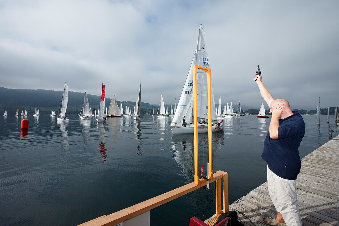 Sailing competion,  Sailingclub Oberstaad, near  Wangen, Hoeri, Lake of Constance, Baden-Wurttemberg, Germany
