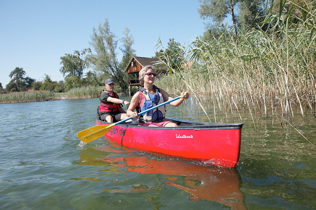 Kayak trip, Wangen, Hoeri, Lake of Constance, Baden-Wuerttemberg, Germany