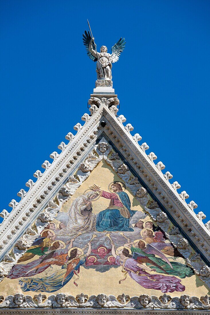 mosaic, the coronation of the virgin, cathedral, siena, tuscany, italy, europe