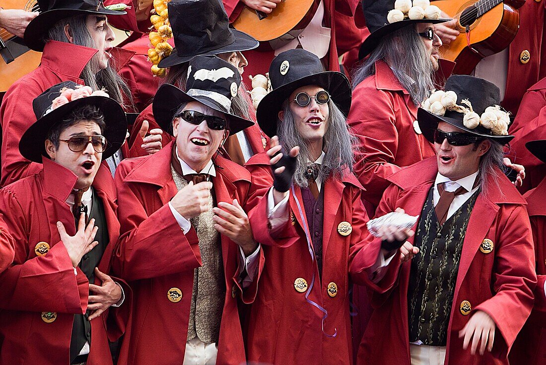 Carnival Parade of choirs in Segunda Aguada Avenue Cádiz, Andalusia, Spain