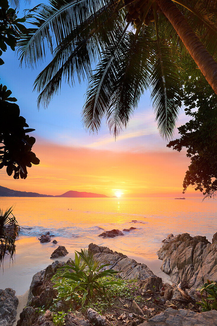 Thailand, Phuket Island, Patong Beach, sunset time scenery