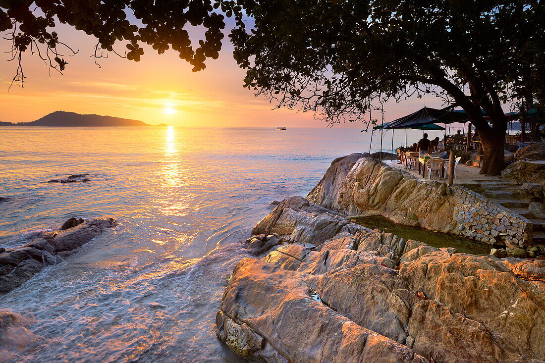 Thailand, Phuket Island, Patong Beach, sunset time scenery