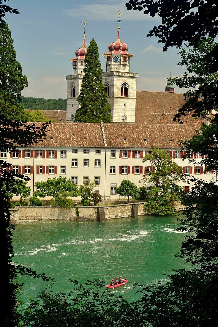 Monastery Rheinau, Switzerland, located at an island in the river Rhine