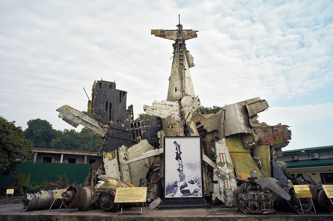 Scrap metal from the Vietnam War in the Hanoi Citadel, a World Heritage Site