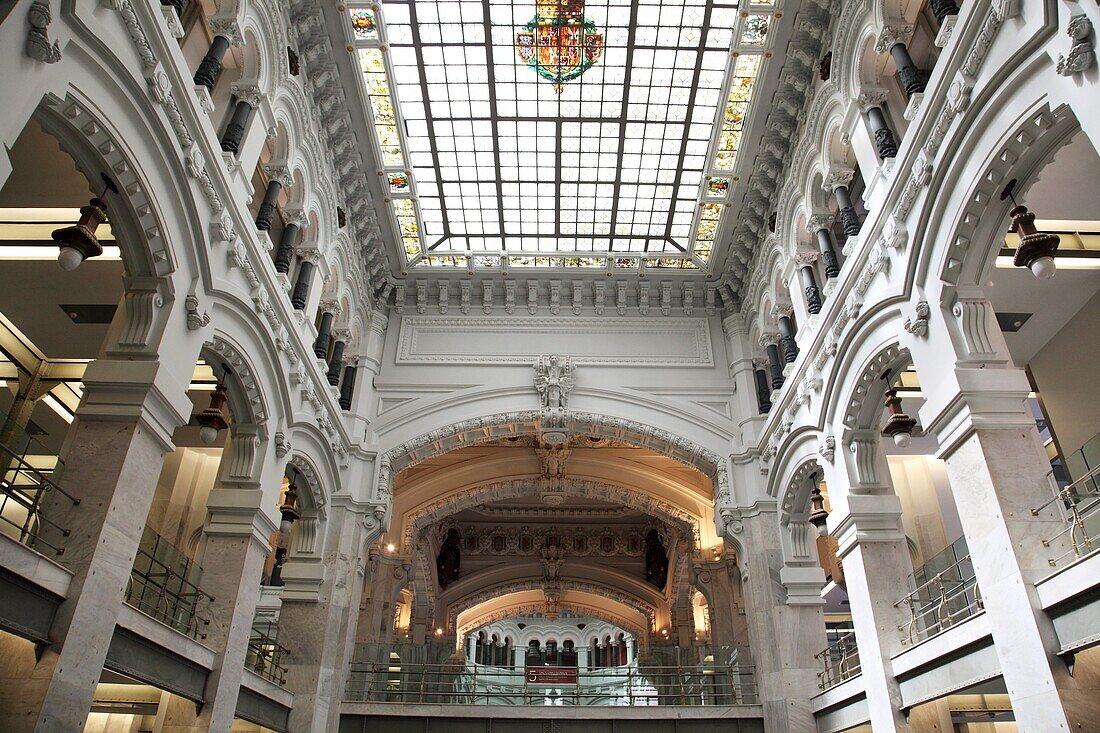 Interior of the Central Post Office, Madrid, Spain, Europe