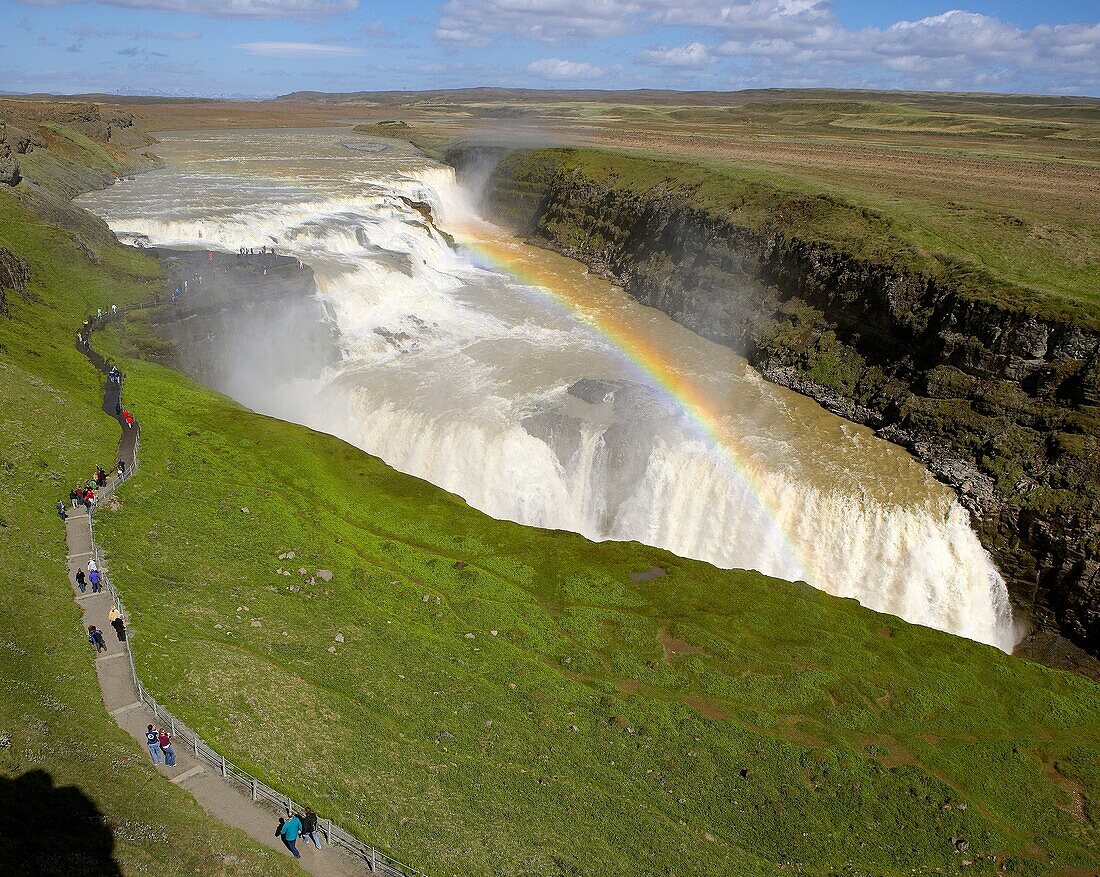 Gullfoss Waterfalls, Iceland Known as Golden Falls