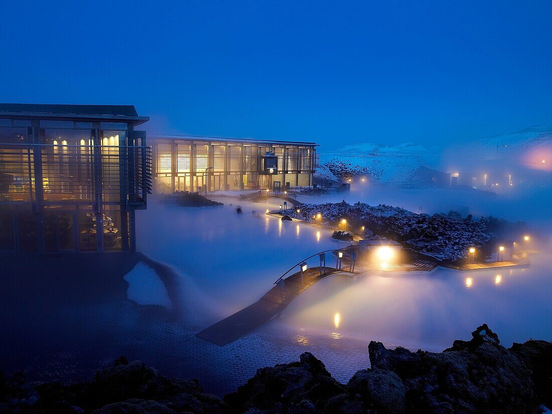 Winter evening at the Blue Lagoon, Iceland