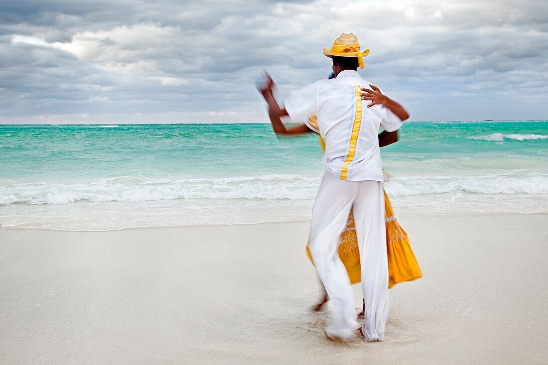 Dancing on the beach, Hotel Occidental Royal Hideway Ensenachos, Cayo Ensenachos, near Cayo Santa Maria, Cayerias del Norte, Cuba