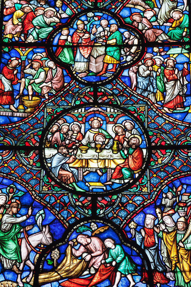 UK, United Kingdom, Great Britain, Britain, England, Europe, Cambridgeshire, Ely, Ely Cathedral, Cathedral, Cathedrals, Stained Glass Window, The Bible, Jesus Christ, Jesus, Christianity, Interior. UK, United Kingdom, Great Britain, Britain, England, Euro