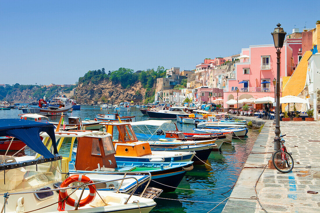 Marina Corricella, Bay of Naples, Marina Corricella, Bay of Naples, Procida Island, Bay of Naples, Campania, Italy. Marina Corricella, Bay of Naples, Marina Corricella, Bay of Naples, Procida Island, Bay of Naples, Campania, Italy