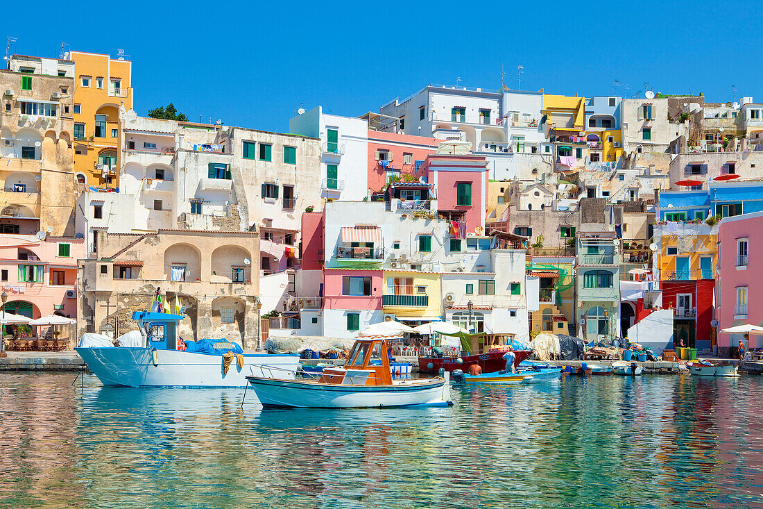 Marina Corricella, Bay of Naples, Marina Corricella, Bay of Naples, Procida Island, Bay of Naples, Campania, Italy. Marina Corricella, Bay of Naples, Marina Corricella, Bay of Naples, Procida Island, Bay of Naples, Campania, Italy