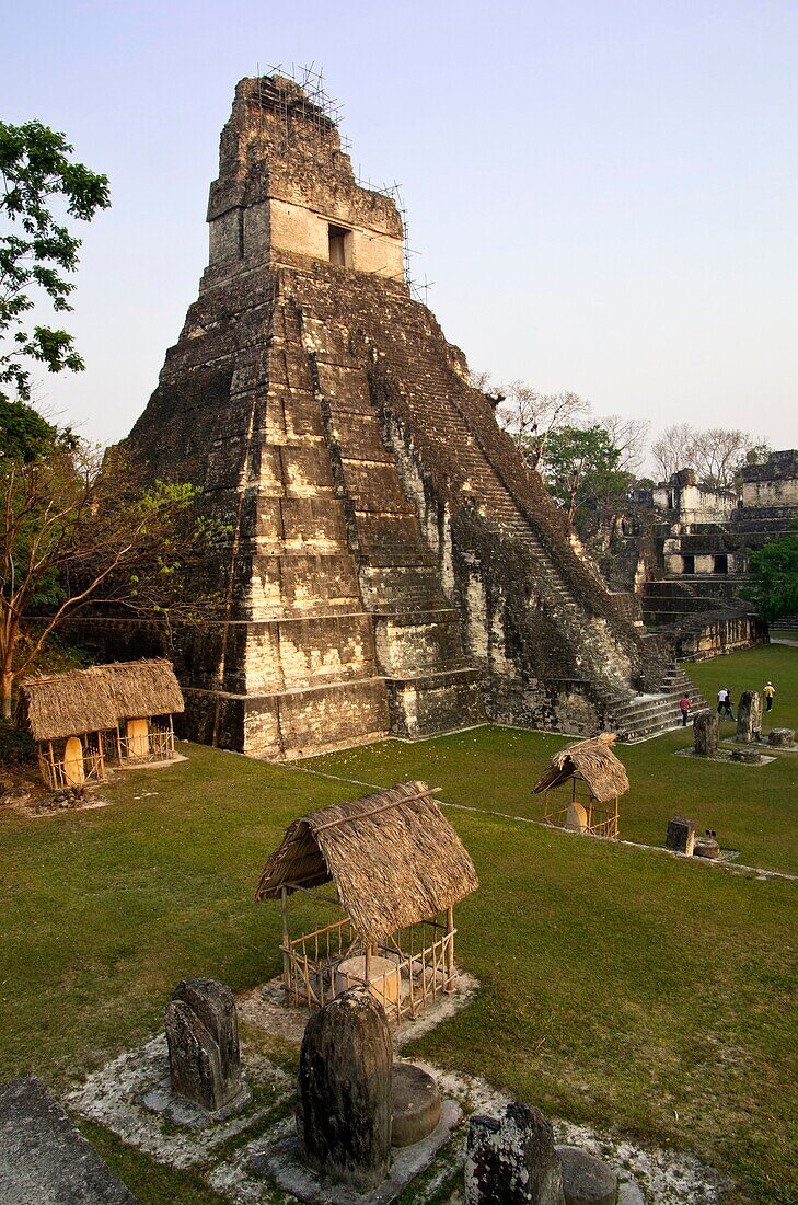 Temple I, Grand Jaguar, at sunset. Tikal, Petén, Guatemala.