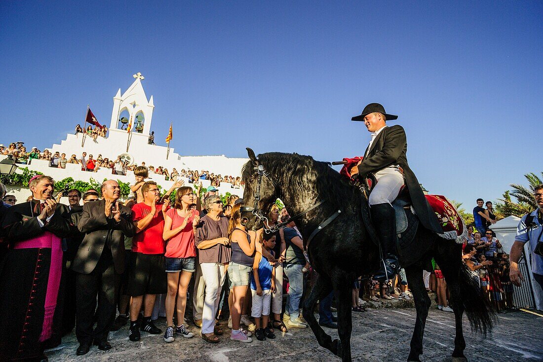 evening Mass, Vespres-, hermitage of Sant Joan Gran, Sant Joan festivities Ciutadella Menorca, Balearic Islands, Spain