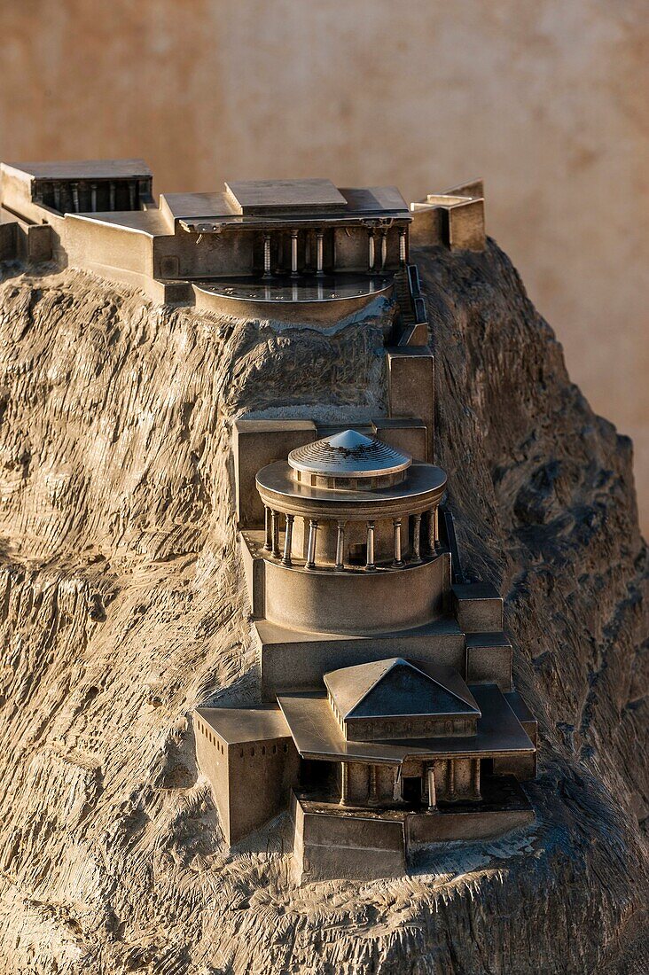 Masada, a rock plateau fortress on the edge of the Judean Desert, overlooking the Dead Sea, Masada National Park UNESCO World Heritage Site, Israel