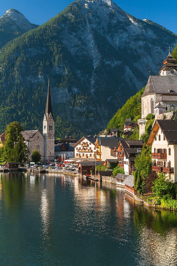 The picturesque village of Hallstatt in the Salzkammergut, Austria, Europe