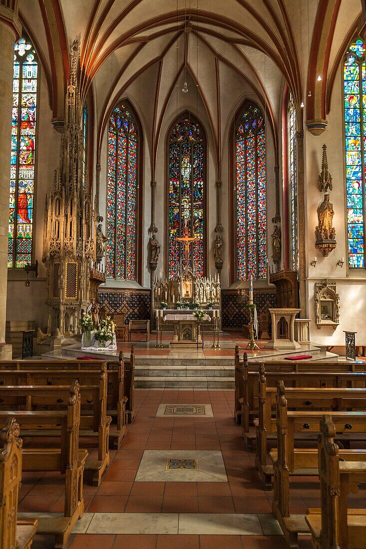 Inside the historic St  Felizitas cathedral in Luedinghausen, North Rhine-Westphalia, Germany, Europe