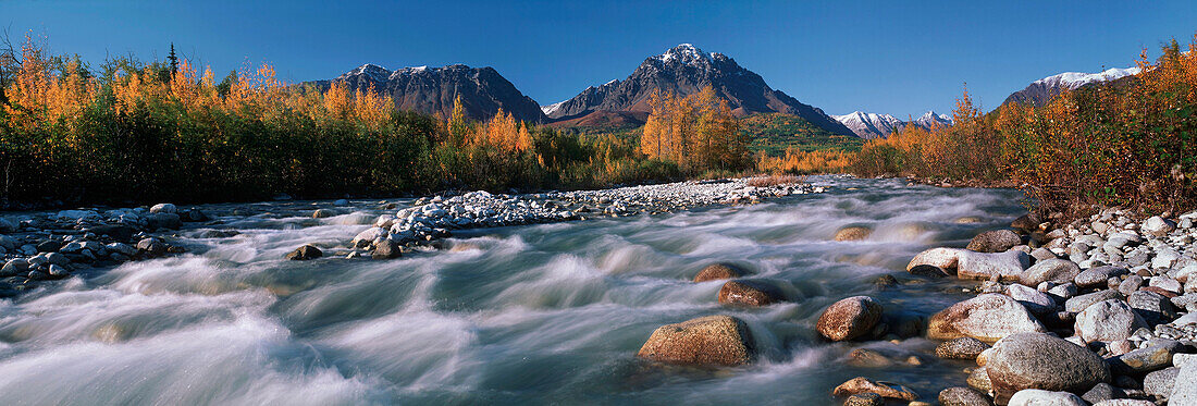 Scenic of Granite Creek in Autumn SC Alaska