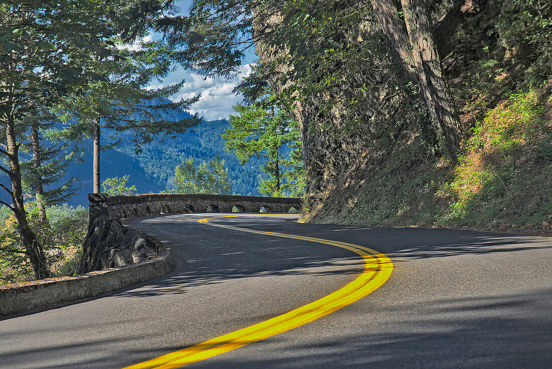 Section of Columbia River Gorge Historic Highway, summer, daytime
