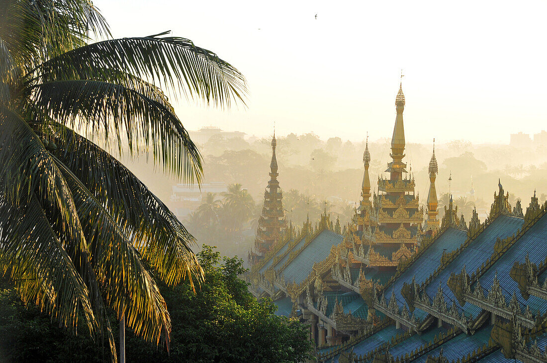 View from the Shwedagon Pagoda, Yangon, Myanmar, Burma, Asia