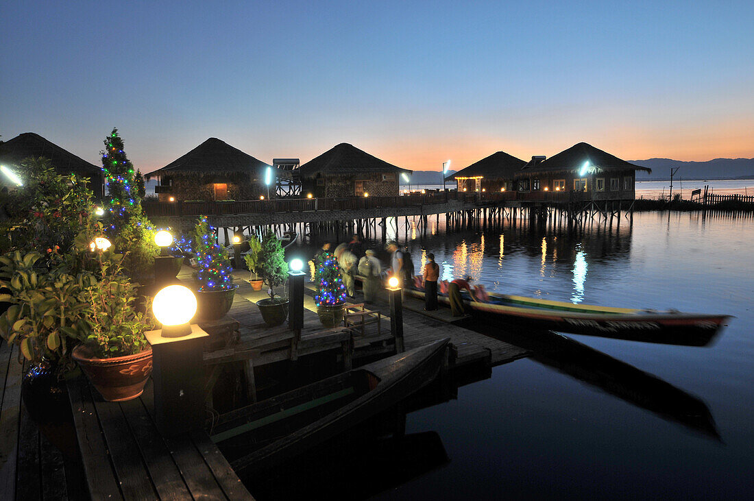 Paradise Inle Resort auf dem Inle See, Myanmar, Burma, Asien