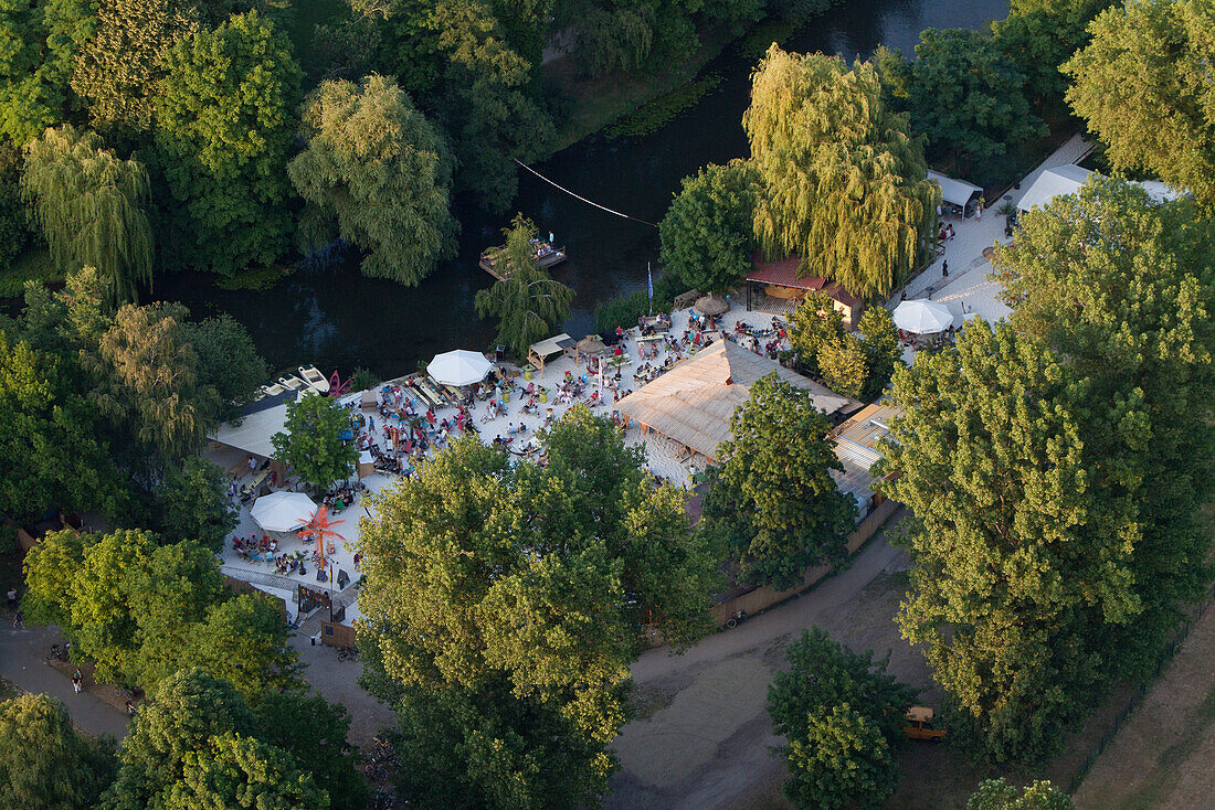 Beach club Okercabana and bar, Braunschweig, Brunswick, Lower Saxony, Germany