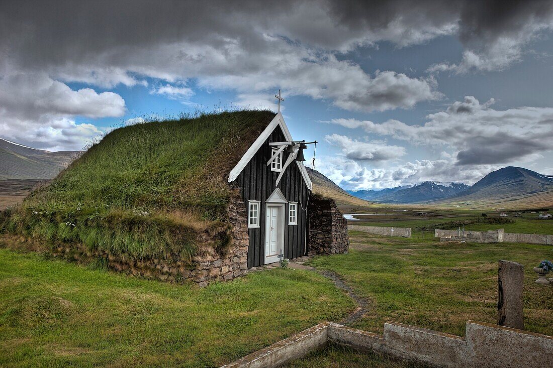 Old turfed church, Saurbaejarkirkja Church, Iceland