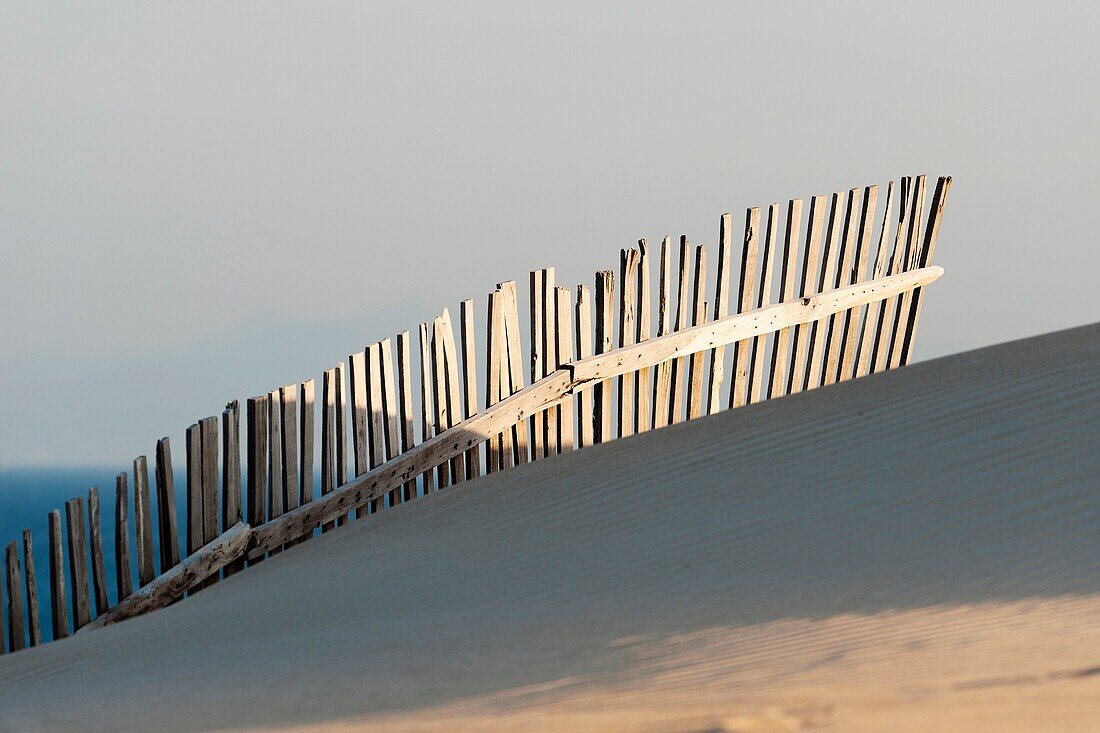 Andalusien , Aussen , Cadiz , Costa de la Luz , Düne , Holz , Hölzern , Punta Paloma , Sand , Sanddüne , Tarifa , Zaun , YX7-1700698 , AGEFOTOSTOCK 