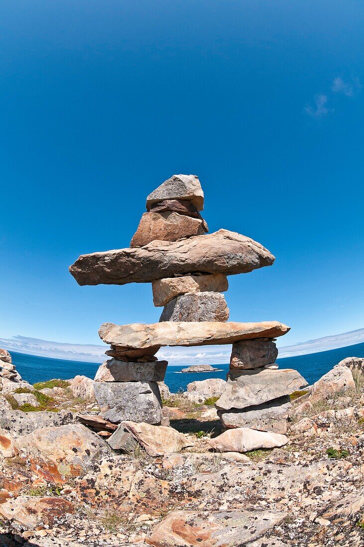 Inukshuk/Inunnguaq, Cape Bonavista, Bonavista Peninsula, Newfoundland, Canada