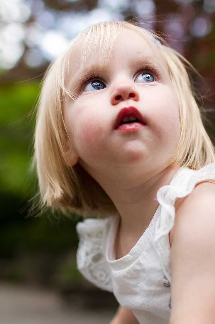 Female toddler enjoying a day at the park