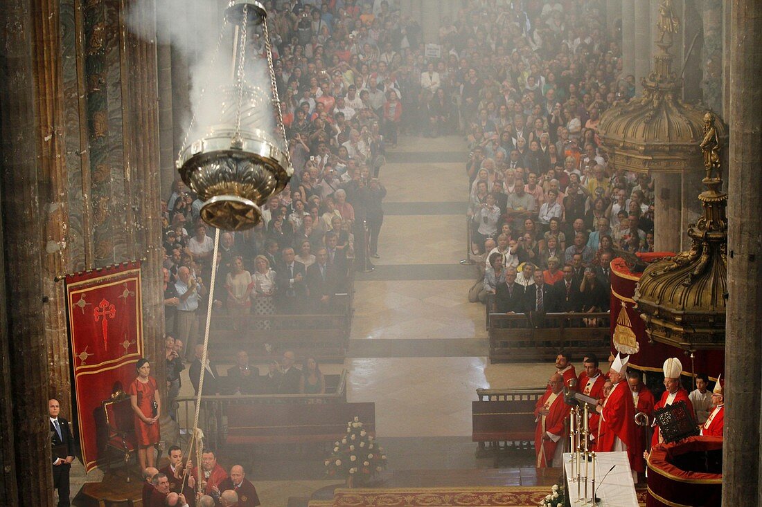 Botafumeiro famous thurible found in the cathedral, Santiago de Compostela.