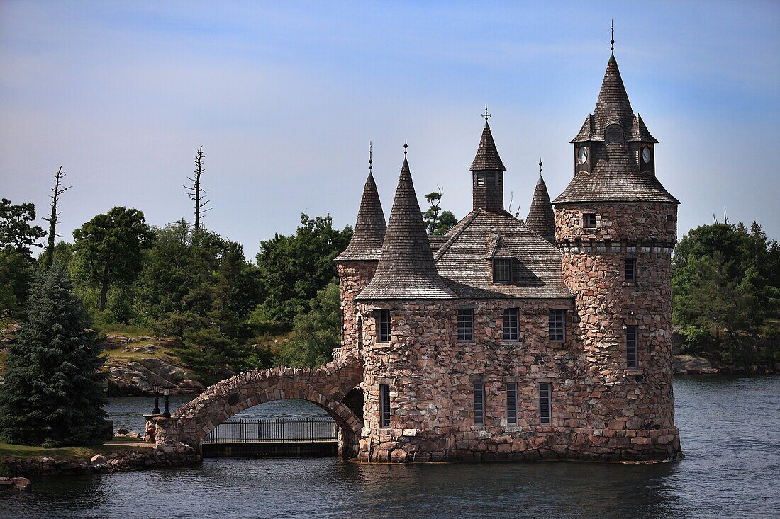 Boldt Castle stands on Heart Island in the Thousand Islands archipelago and is a major landmark and tourist attraction