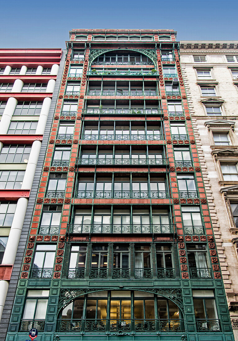 The little Singer Soho, Art Nouveau facade, Manhattan, New York