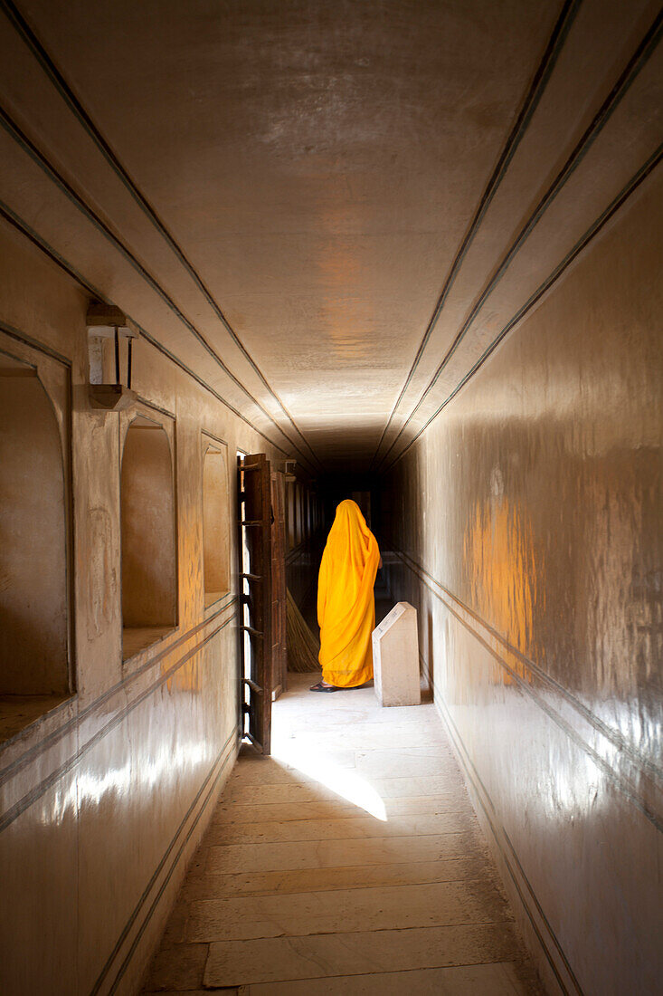 Robed Woman in Hallway, India
