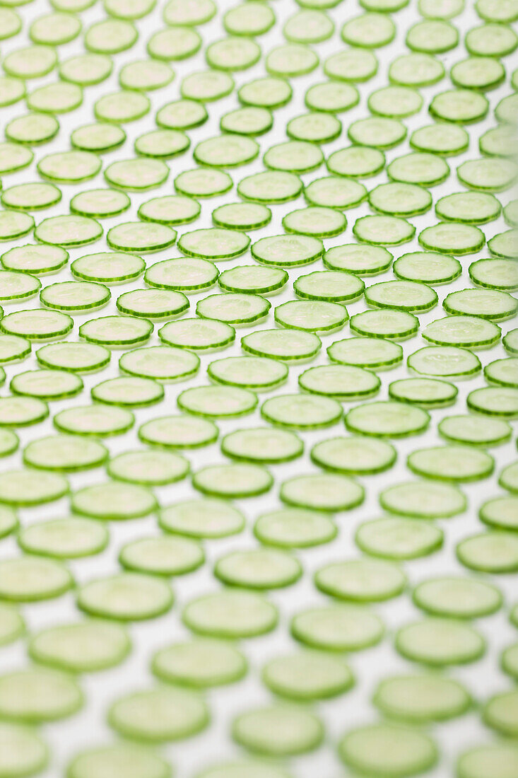 Cucumber Slices on Table