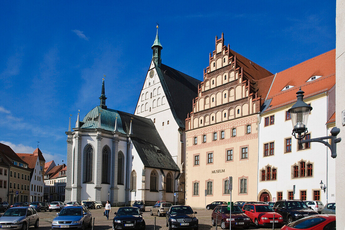 Untermarkt with cathedral and museum, Freiberg, Saxony, Germany, Europe