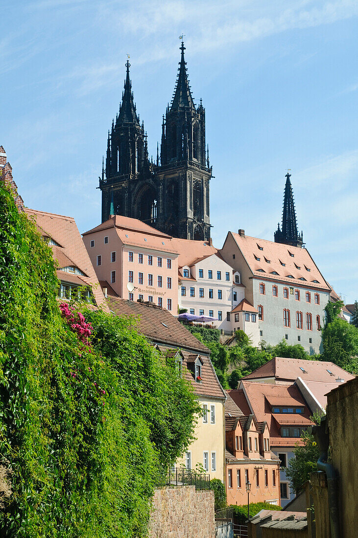 Old town with Albrechtsburg castle and Meissen cathedral, Meissen, Saxony, Germany, Europe