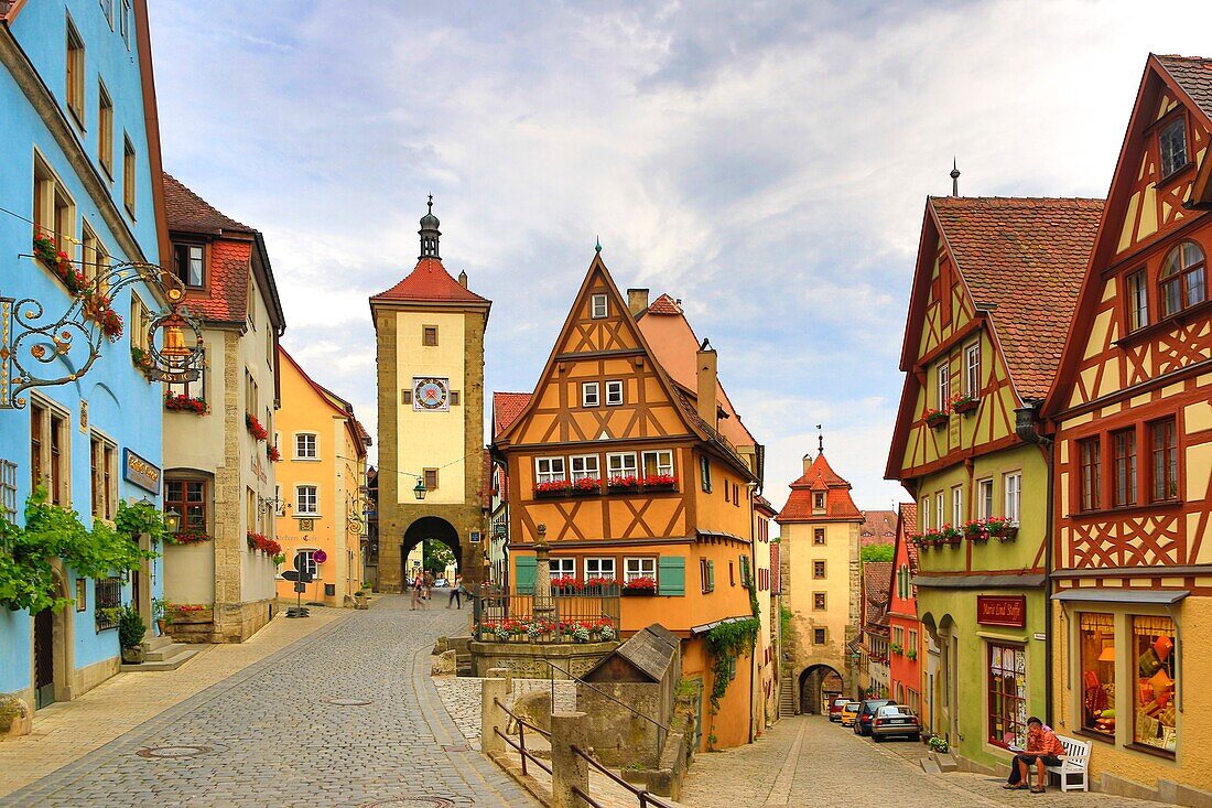 Germany , Rothenburg City (Romantic Road) , The Plonlein , Siebers Tower (left) and Kobolzell Gate (right)
