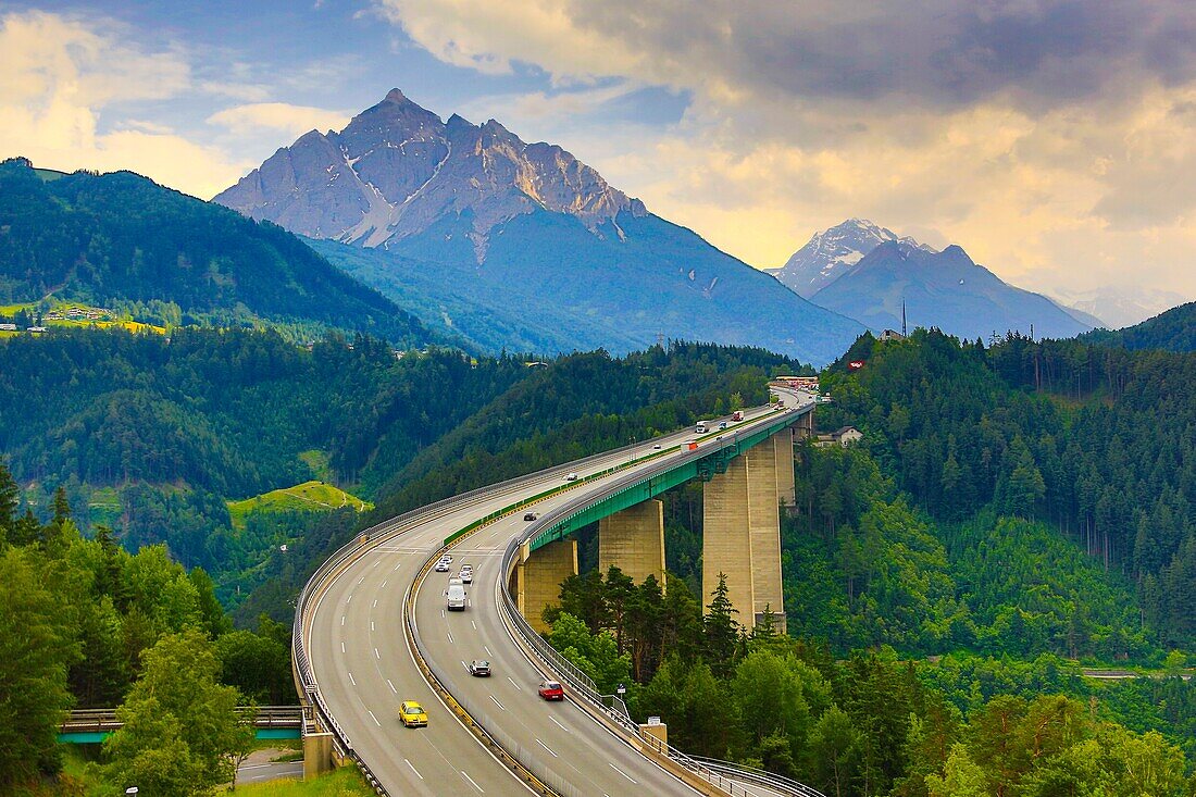 Austria, Brennero Pass, Europabrucke Bridge , Tirol