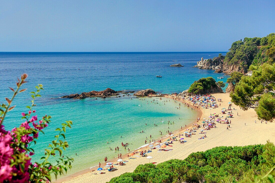 Spain , Catalonia ,Costa Brava Coast,  Lloret de Mar City, Santa Cristina Beach