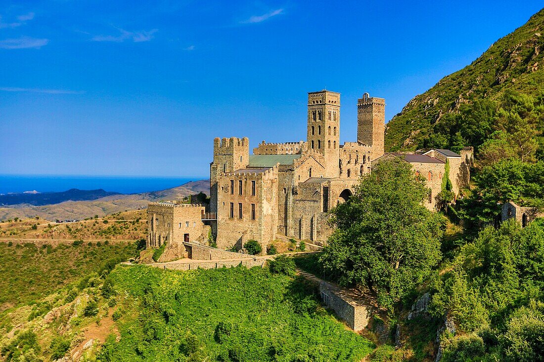 Spain , Catalonia,Girona Province , Costa Brava Coast ,San Pere de Rodes Monastery (Santiago trail)