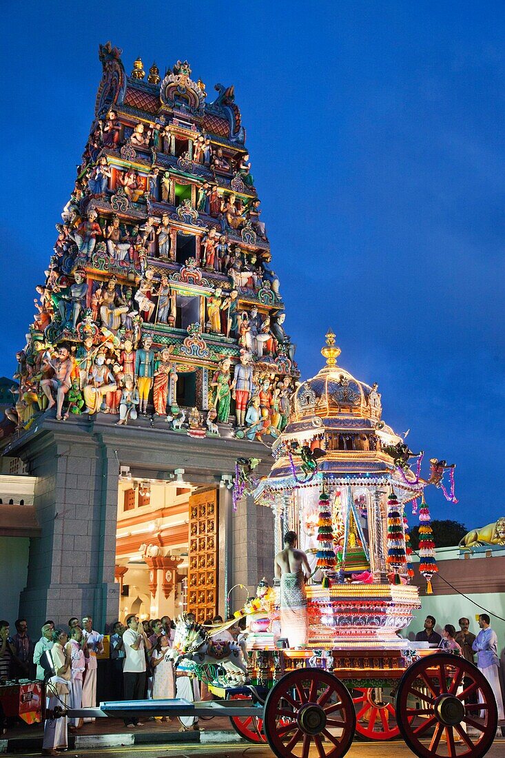 Singapore,Sri Mariamman Temple,Thaipusam Festival Chariot in front of Main Gateway
