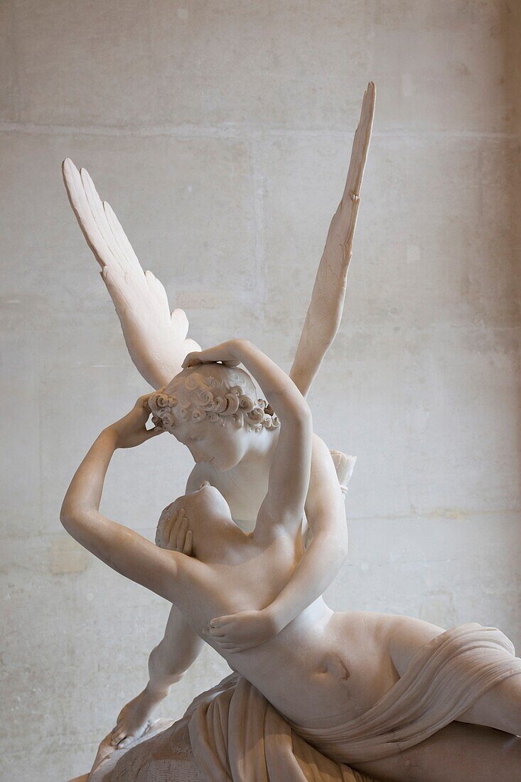 France, Paris, Louvre, Italian Section, Psyche Revived by Cupid's Kiss or Psyche Ranimee Par Le Baiser de l'Amour by Antonio Canova