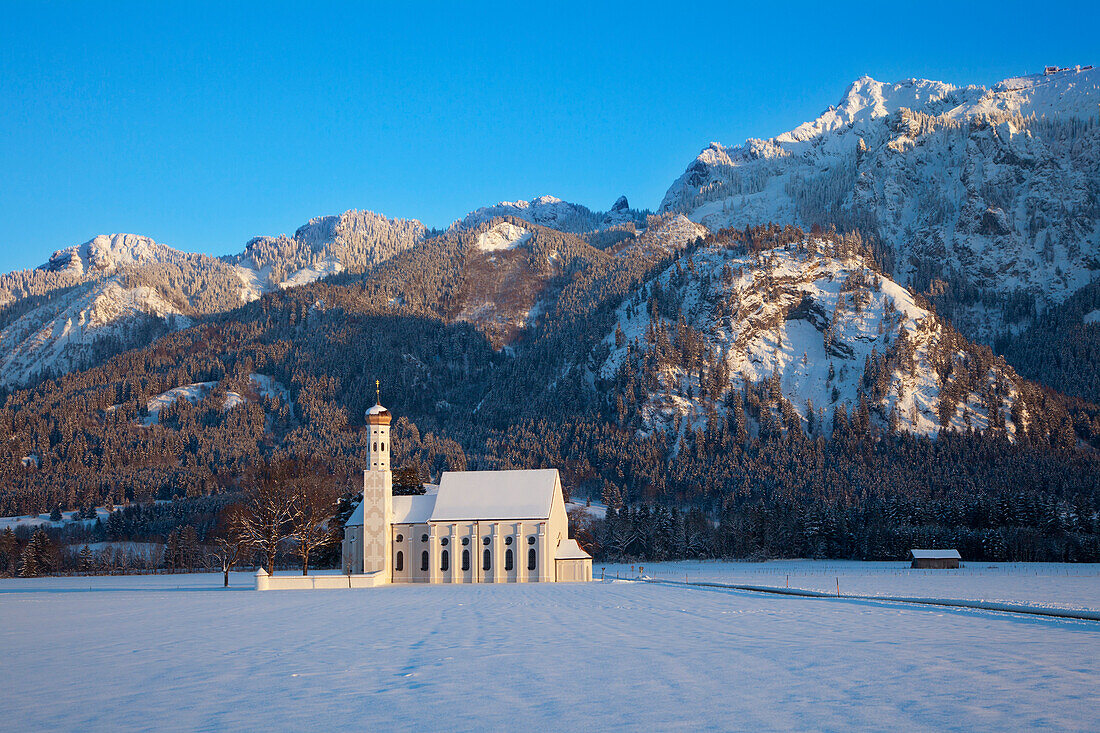 St Coloman pilgrimage church at Schwangau near Fuessen, Allgaeu, Bavaria, Germany