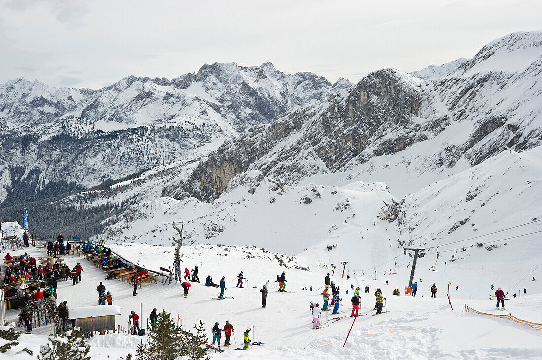 Skigebiet Kreuzeck, Garmisch-Partenkirchen, Bayern, Deutschland